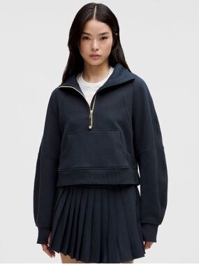 lululemon athletica Oversized Funnel-neck Halfzip Scuba - True Navy/Gold